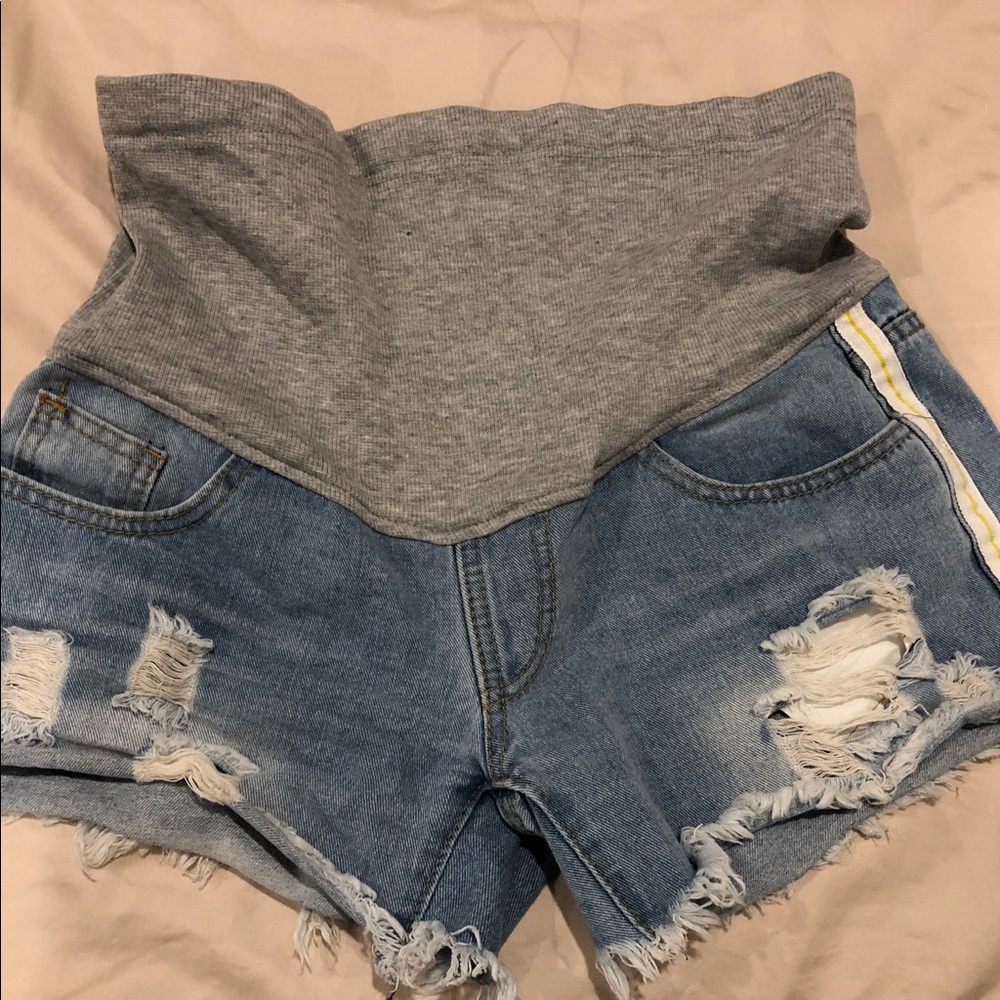 Maternity jean shorts